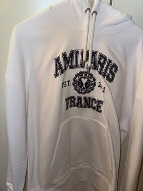 AMI PARIS White France Logo Hoodie